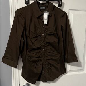 New York and Company 3/4 sleeve collared Button down shirt